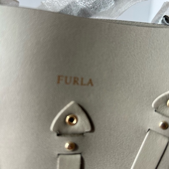 FURLA NWT Taupe Colored Leather Tote - Picture 12 of 12